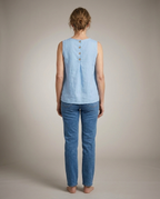 Lniany Top Dekolt V - tyl (grey)