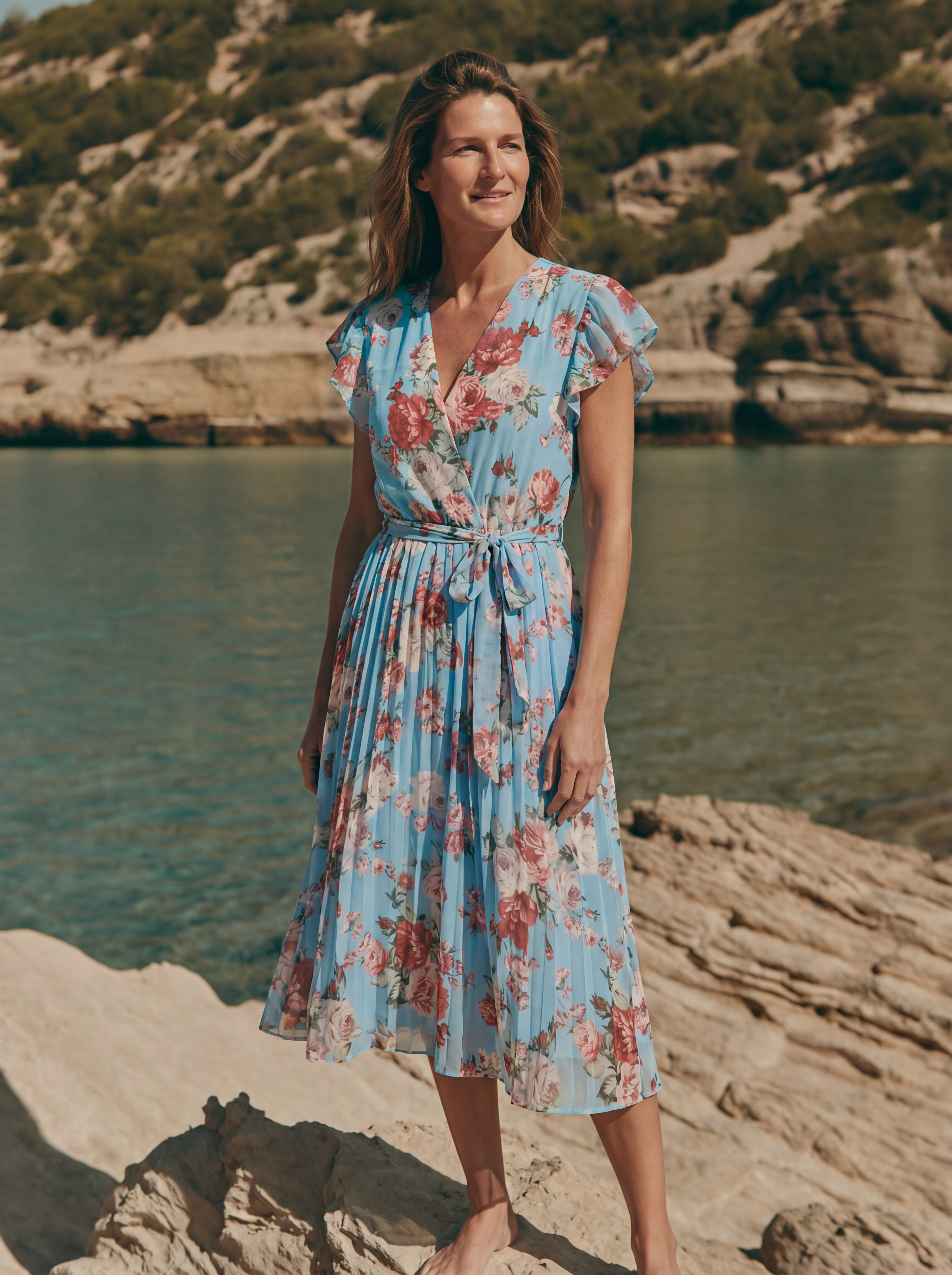 Sukienka Positano – Kwiatowa Szyfonowa